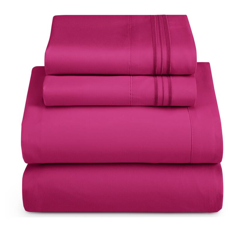 Nestl Ultra-soft Deep Pocket Bed Sheet Set - Full - Vivacious Magenta