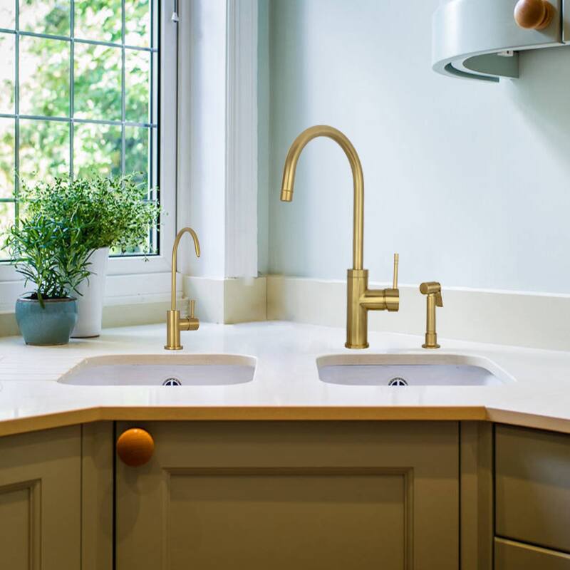 One-Handle Widespread Kitchen Faucet with Side Spray