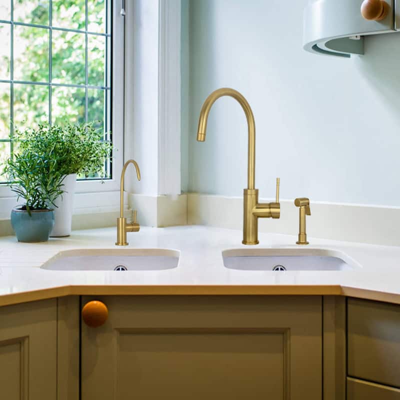 One-Handle Widespread Kitchen Faucet with Side Spray