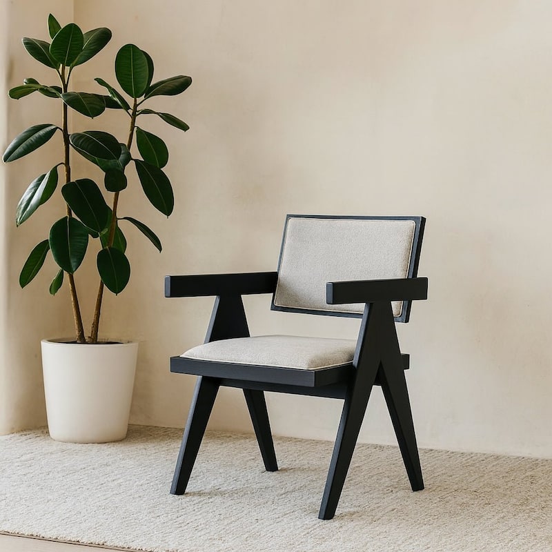 Alpine Furniture Raquel Dining Set of 2 Side Chairs, Black