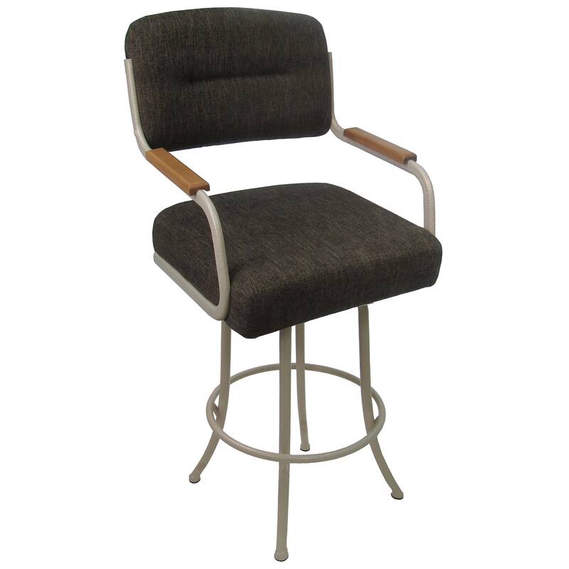 Swivel Counter Metal Bar Stool 26" - M-114 - Sanora Brown - Beige Natural - Counter Height