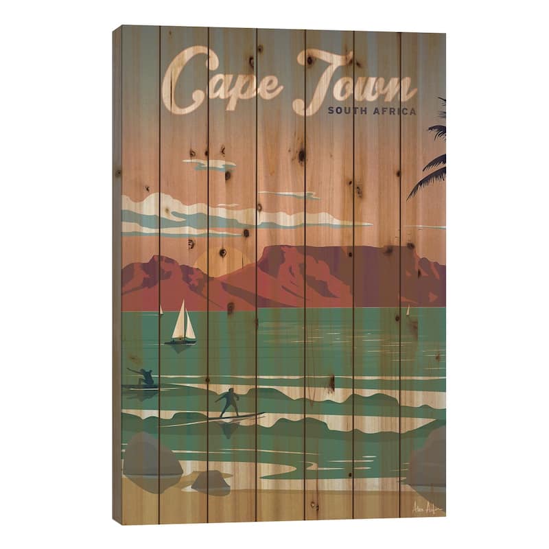 Cape Town Print On Wood by IdeaStorm Studios - Multi-Color - 26x18x1.5