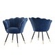 preview thumbnail 10 of 35, Angela Black and Gold Metal Leg Velvet Seashell Accent Chair (Set of 2) by iNSPIRE Q Bold Navy Blue
