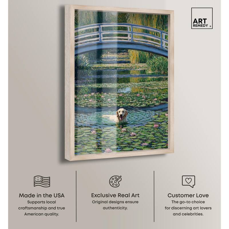 The Pond Under the Bridge Shadowbox by Art Remedy