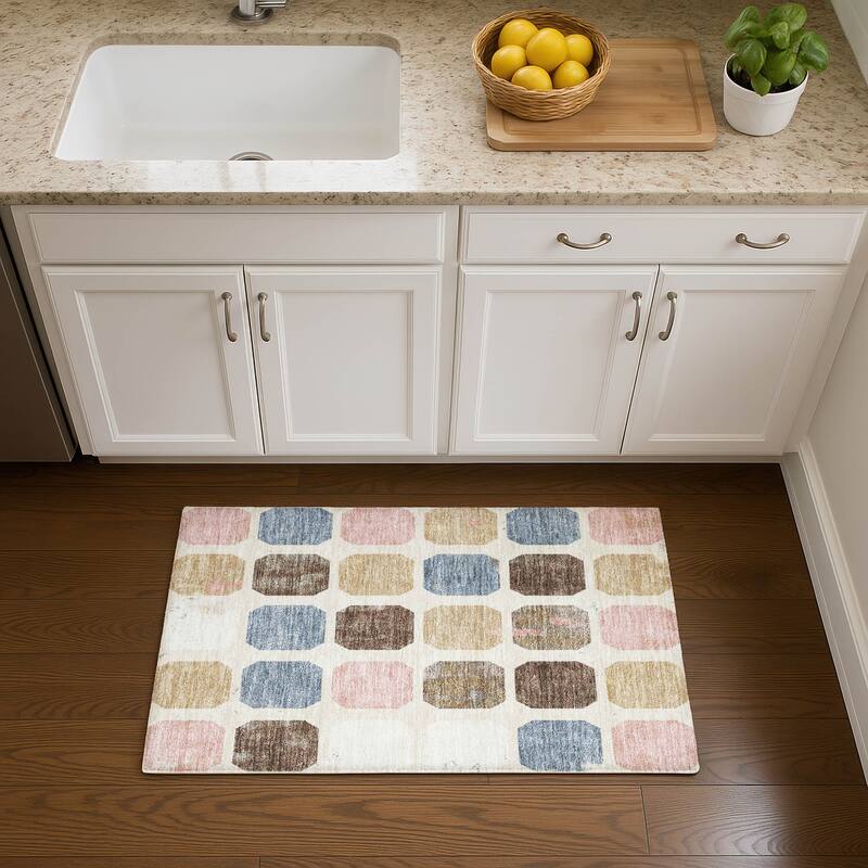 Premium Washable Super Soft Casual Contemporary Mayfield Rug - Linen - 1'8" x 2'6"