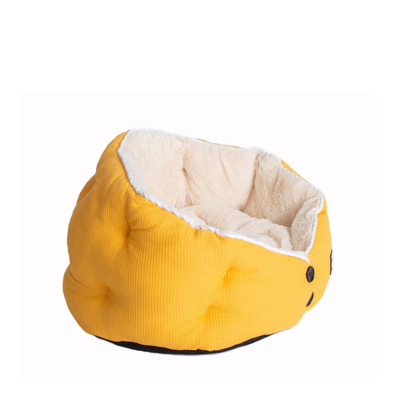 Cat Bed Yellow and White - 22"(L) x 18"(W) x 14"(H)
