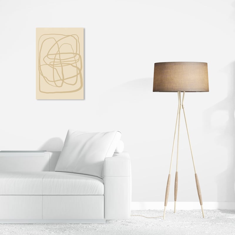 Wynwood Studio Canvas Abstract Vertical TV Screen I Brown and Tan Modern & Contemporary Wall Art Canvas Print - 24 x 16