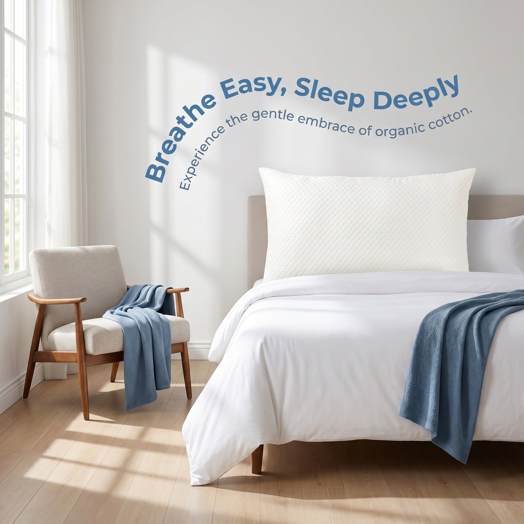 Standard Size Zippered Pillow Protector, 2 Pack, Plain Weave Waterproof , Suitable for Home and Hotel Use.