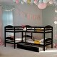 preview thumbnail 15 of 40, Functional and Aesthetic Design Twin L-Shaped Bunk bed with Trundle, Elegant Design Twin L-Shaped Bunk bed with Trundle Espresso