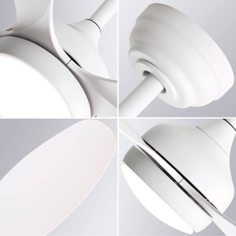 42" Integrated LED Indoor/Outdoor White Ceiling Fan with Light Kit and Remote Included