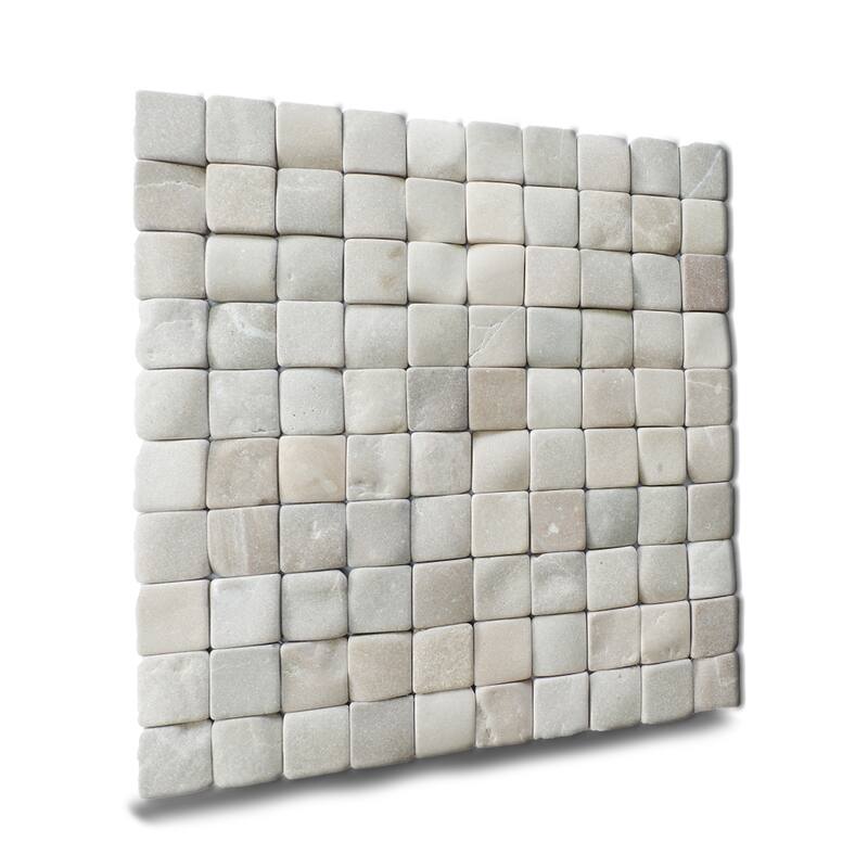 Molar 3 Tan Pebble Mosaic Tiles for Backsplash Kitchen and Bathroom Wall (12" X 12") 5 tiles per case - Case (5 Tiles)