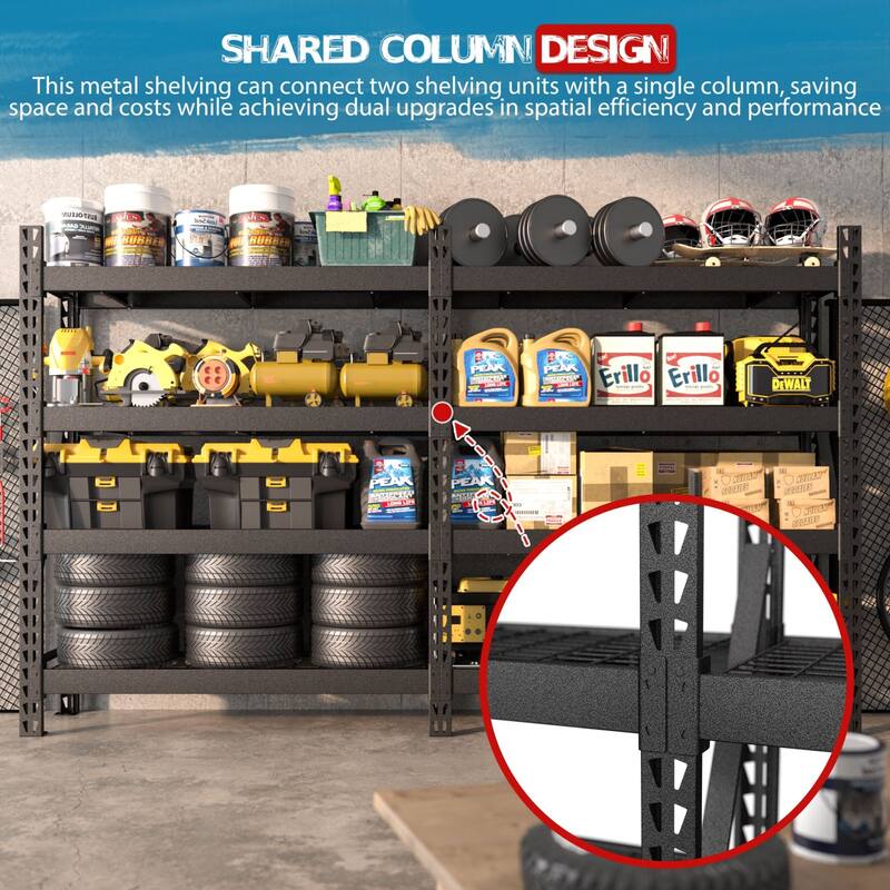 VEIKOUS Heavy Duty Metal Shelving Unit, 9000LBS Capacity, Adjustable Garage Storage Shelves for Pantry & Garage Organization