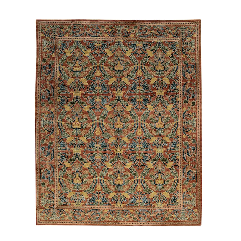 Red transitional Spanish Style Rug, Beautiful Spanish Area Rug