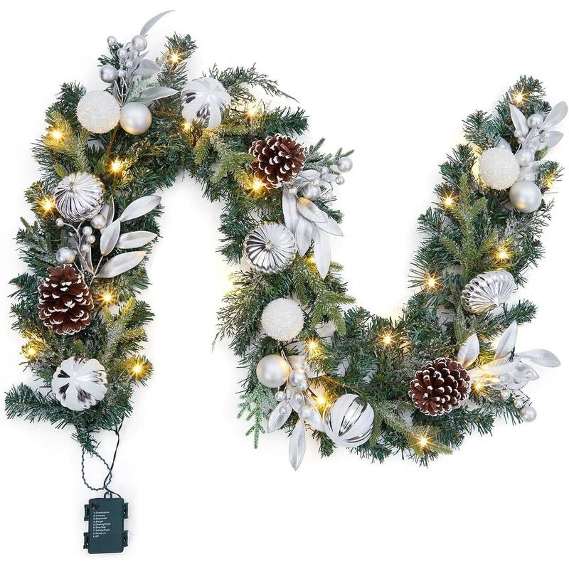 6ft Pre-Lit Artificial Christmas Garland for Home Decor - N/A - Green