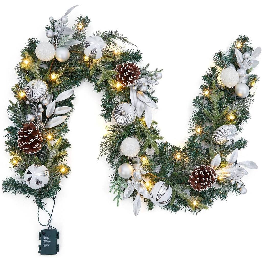 6ft Pre-Lit Artificial Christmas Garland for Home Decor - N/A
