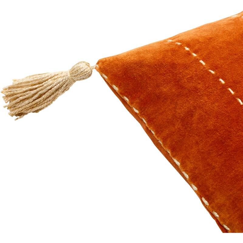 Lexy Thin Stripe Bright Lumbar Pillow with Corner Tassels