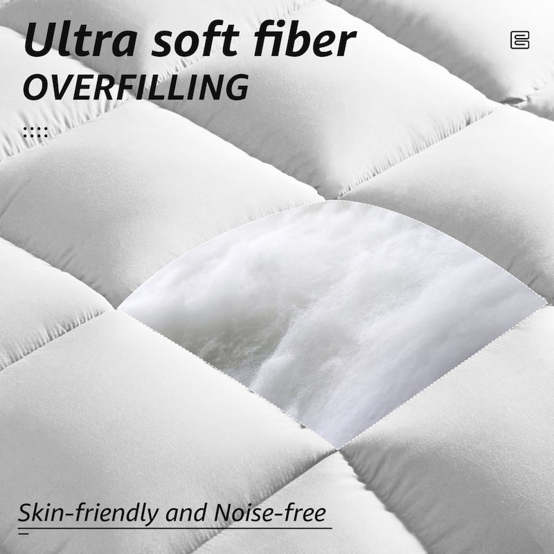 All Season Ultra Soft Fiber Machine Washable Quilted Comforter/Duvet Insert with Corner Tabs Comforter