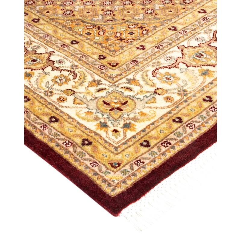 Overton Hand Knotted Wool Traditional Oriental Red Area Rug - 6' x 9'
