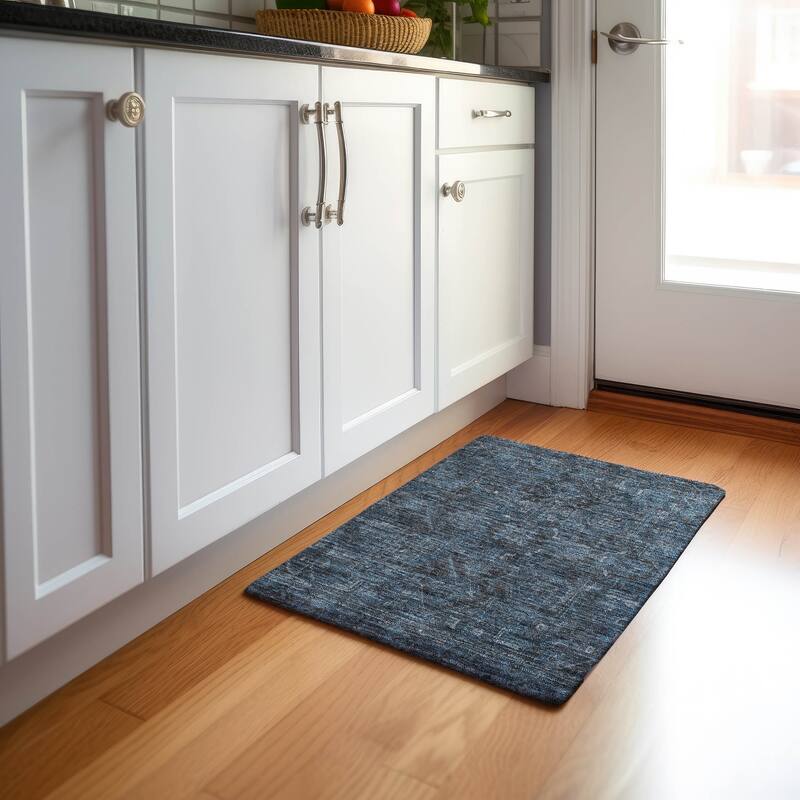 Premium Washable Super Soft Traditional Boho Mayfield Rug - Navy - 1' 8" x 2' 6" - Rectangle