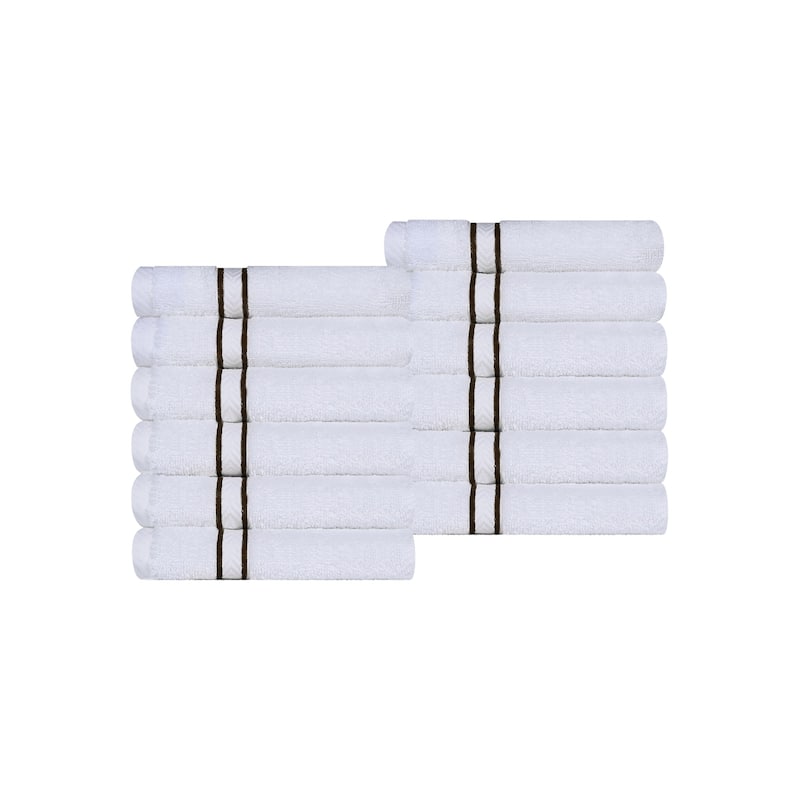 Turkish Cotton Heavyweight Washcloth Set of 12 by Superior