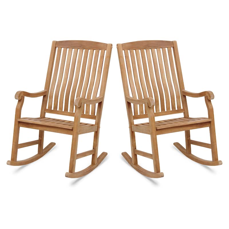 Cambridge Casual Cambria Teak Outdoor Rocking chair Set of 2 - Natural Teak