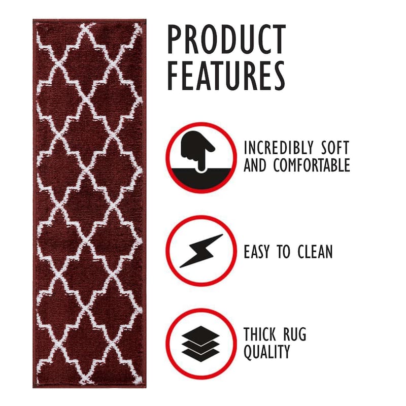 SUSSEXHOME Geometric Stair Treads with Easy to Install Double Adhesive Tape 9" x 28"