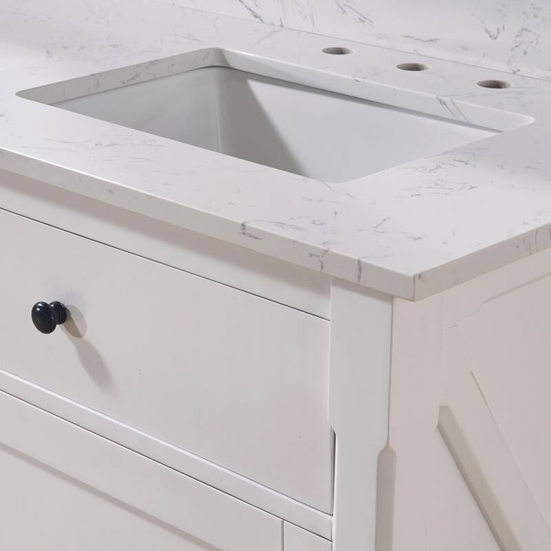 Altair Trento Bathroom Vanity Countertop in Aosta White Finish Without Vanity