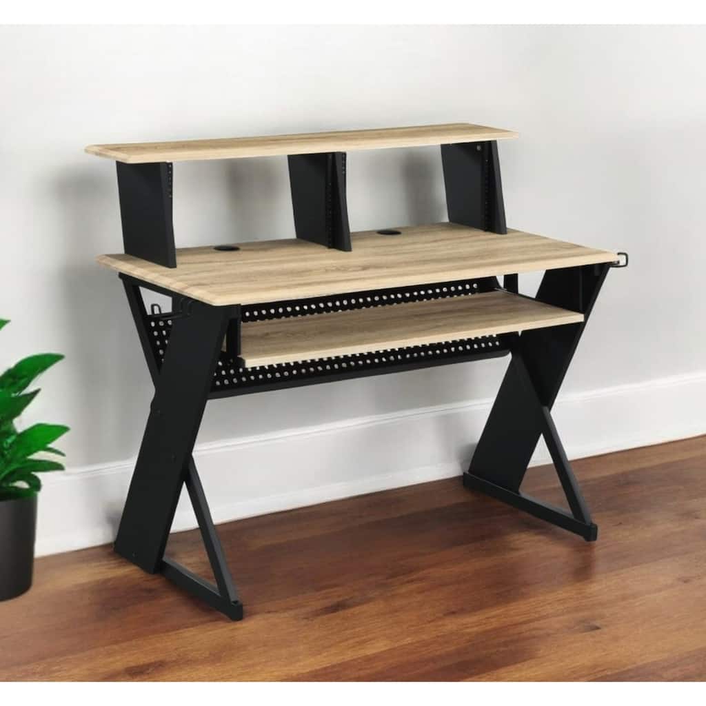 47" Natural and Black Computer Desk