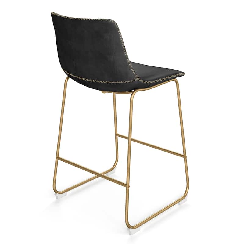 Petra Counter Height Stool with Gold Frame (Set of 2)