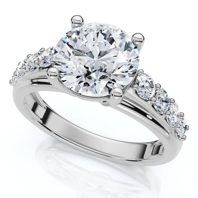 Certified 2 1/2Ct Diamond Engagement Wedding Ring Set Gold Lab Grown