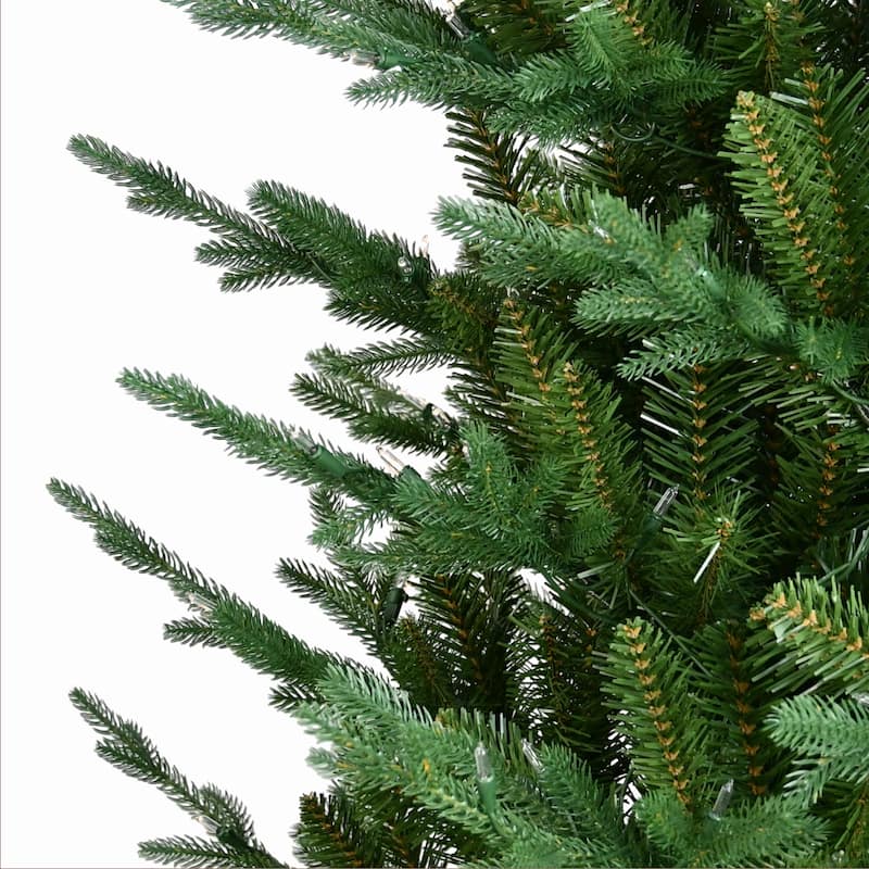 Puleo International 7.5 ft. Pre-Lit Boulderwood Artificial Spruce Tree