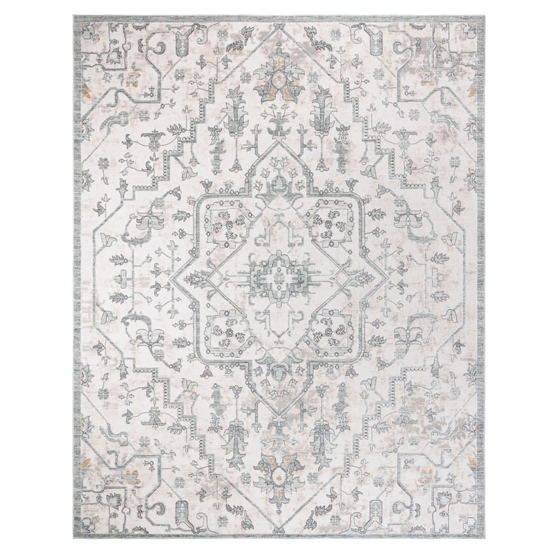 Gertmenian Quattro Cyrus Gray Polypropylene Traditional Area Rug