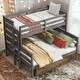 preview thumbnail 2 of 31, Detachable Design Wood Twin XL over Queen Bunk Bed with Ladder,Multifunctional Bunk Bed