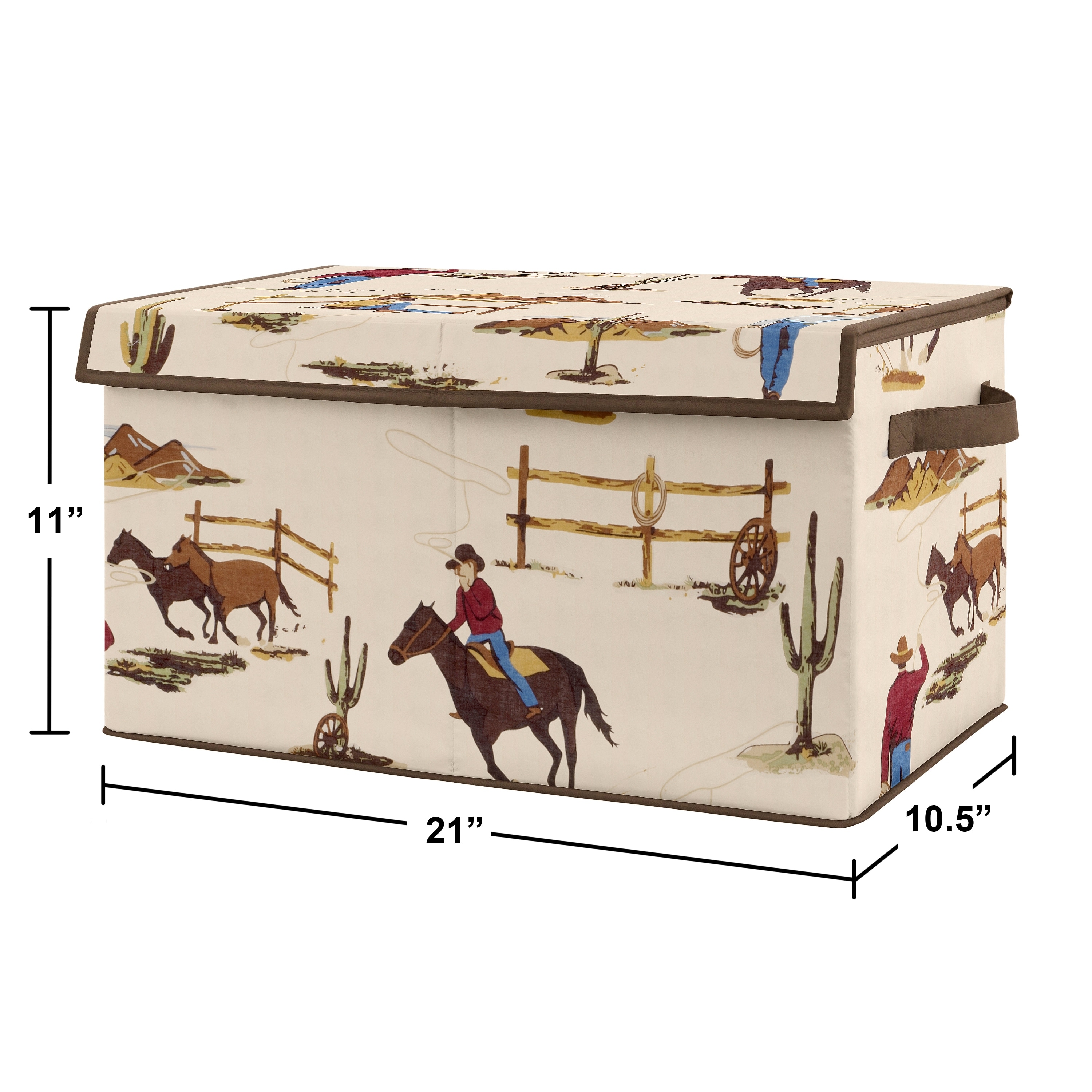 Shop Cowboy Wild West Collection Boy Kids Fabric Toy Bin Storage Tan And Red Western Southern Country Overstock 31628745