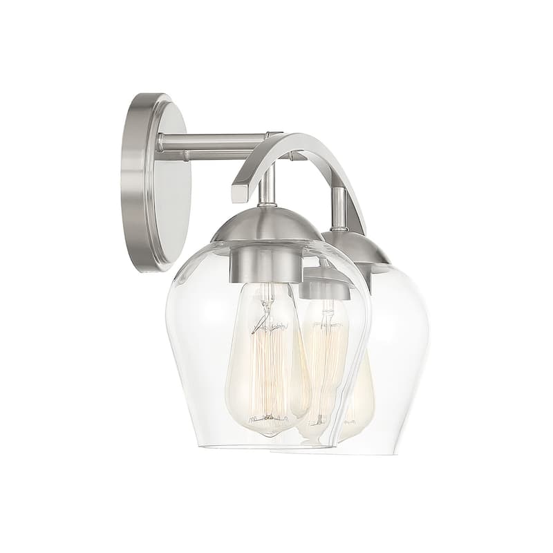 Meridian M80031 2 Light 16" Wide Bathroom Vanity Light with Clear