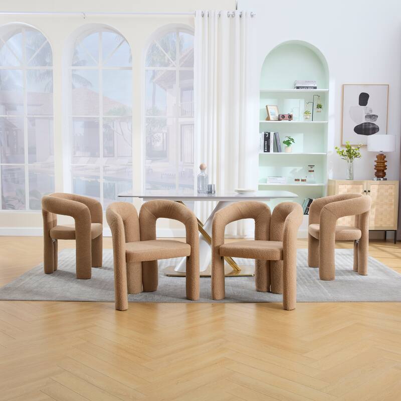 Contemporary Velvet Fabric Upholstered Accent/Dining Chair /Barrel Side Chairs Kitchen Armchair for Living Room set of 2