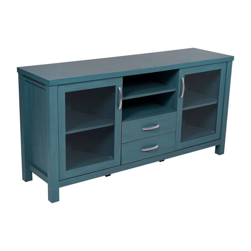 Engineered Wood Buffet Sideboard Storage Cabinet w/ 2 Drawers, Doors - 59"W x 16.5"D x 29.75"H