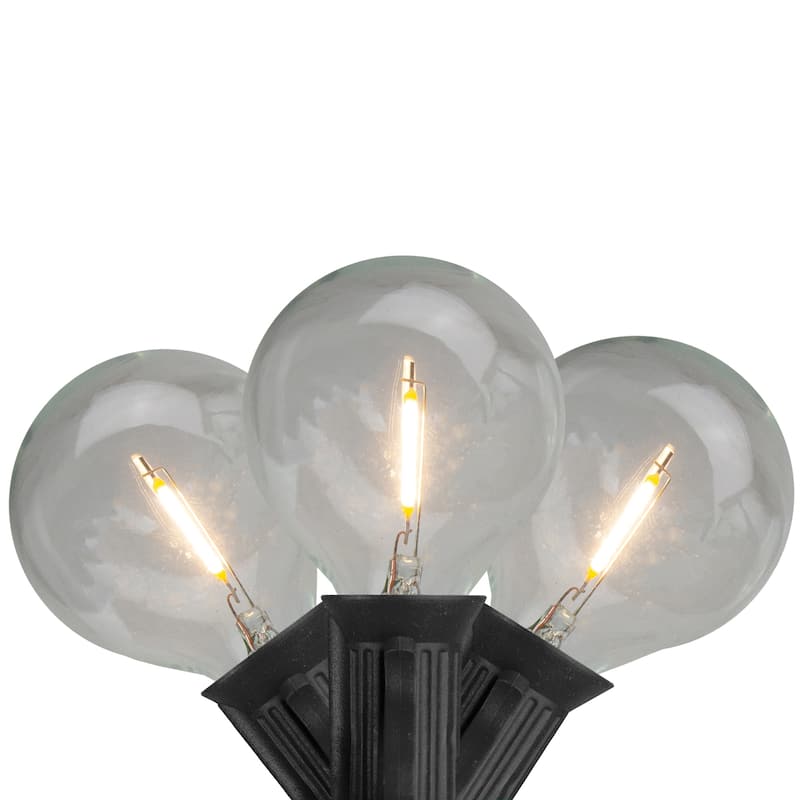 20ct Warm White LED G50 Globe Patio Lights 20ft Black Wire - Warm White