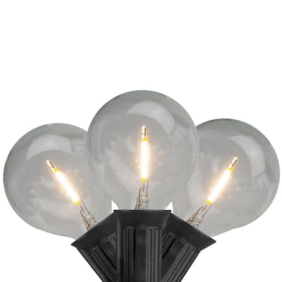 20ct Warm White LED G50 Globe Patio Lights 20ft Black Wire - Warm White