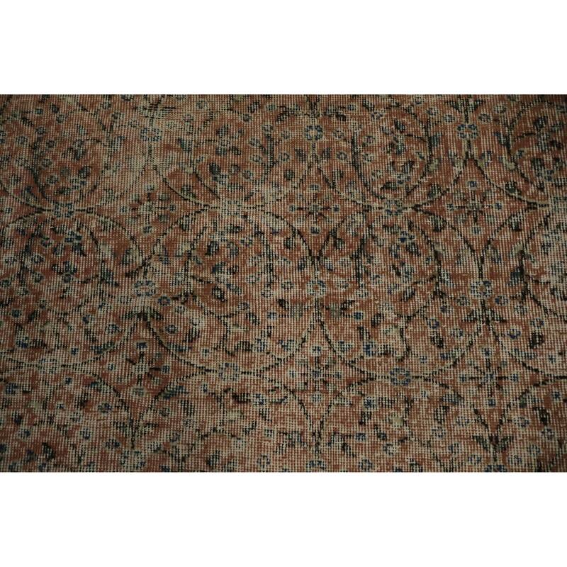 Hand Knotted Oriental 100% Wool Carpet Transitional All-Over Oranges & Rust Anatolian Area Rug - 8' 1'' X 5' 2''