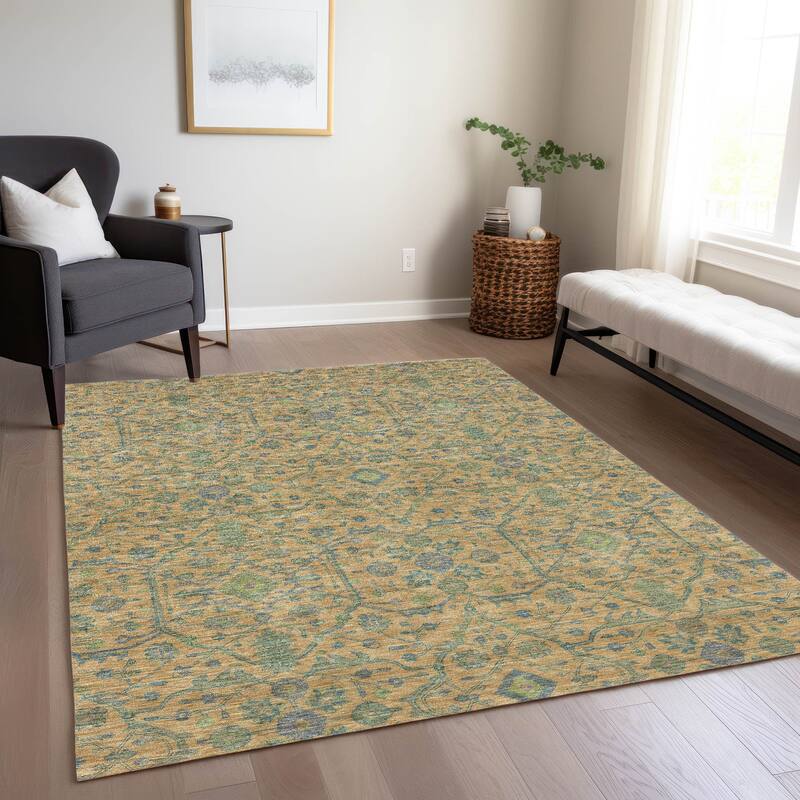 Machine Washable Indoor/ Outdoor Traditional Persian Chantille Rug