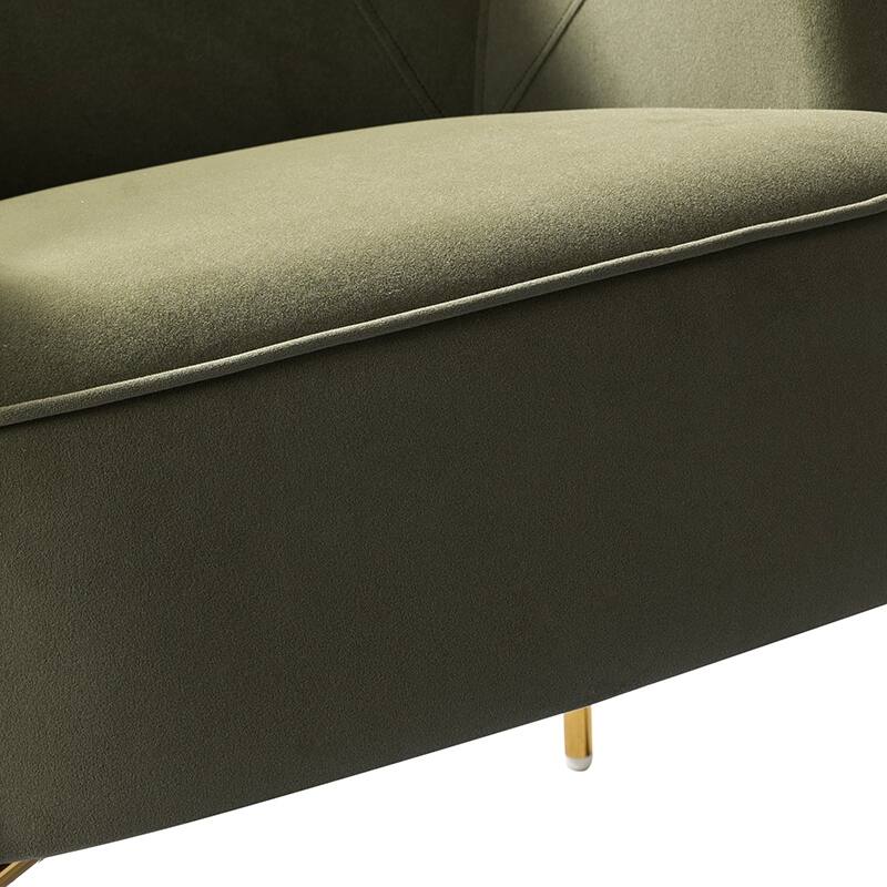 Marina Modern Velvet Accent Chair with Golden Legs Set of 2 by HULALA HOME