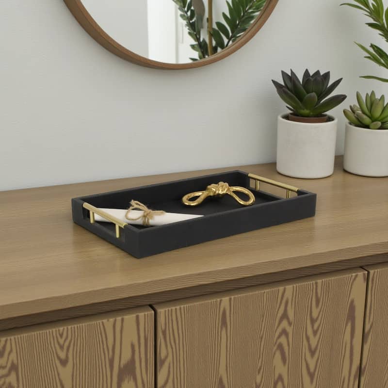 Lusan Faux Shagreen Tray with Handles