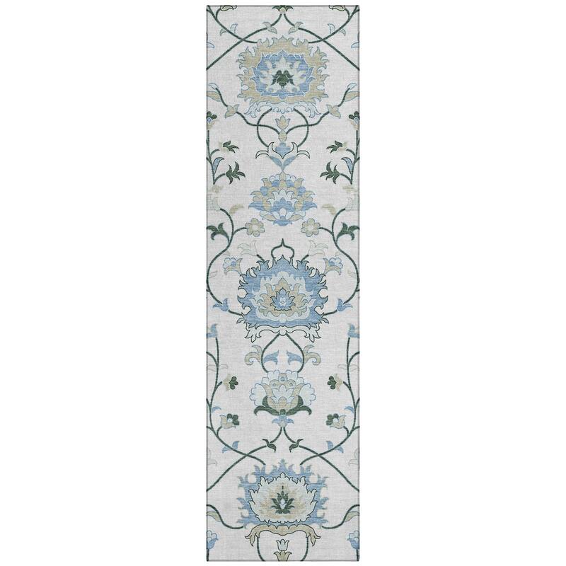 Machine Washable Indoor/ Outdoor Traditional Serena Chantille Rug