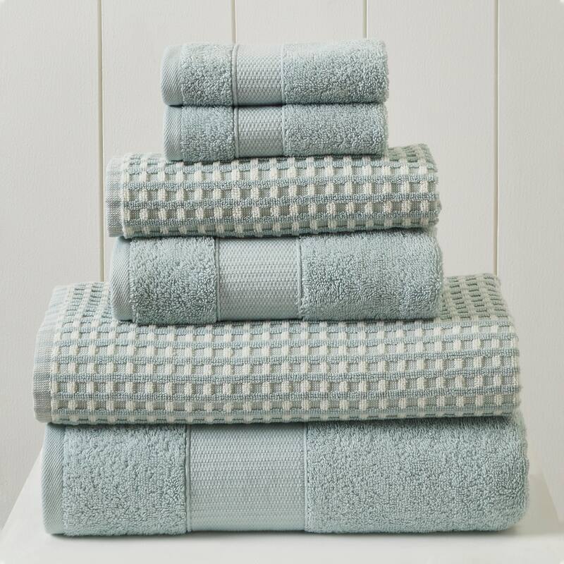 Modern Threads 6-Piece Yarn Dyed Cobblestone Jacquard Towel Set
