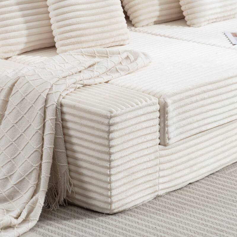 Double Lounge Chaise,Cloud Plush Sofa Bed,Upholstered Boneless Cloud Sofa Deep Seat