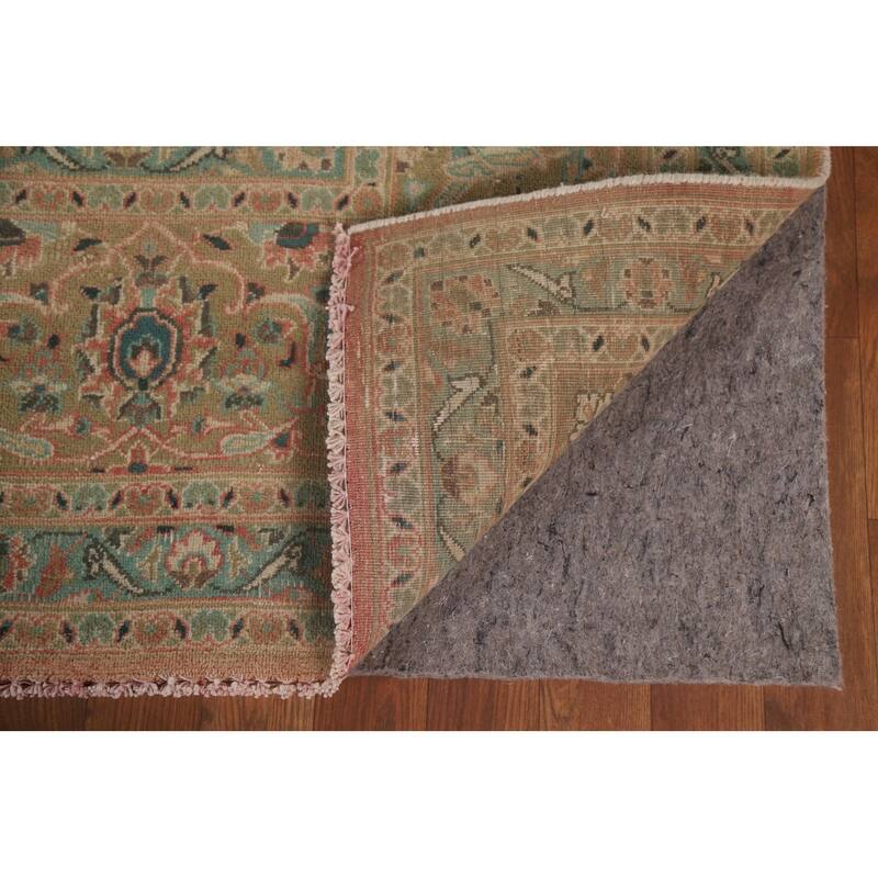 Hand Knotted Oriental 100% Wool Carpet Traditional Floral Peach Kashan Area Rug - 12' 5'' X 9' 5''