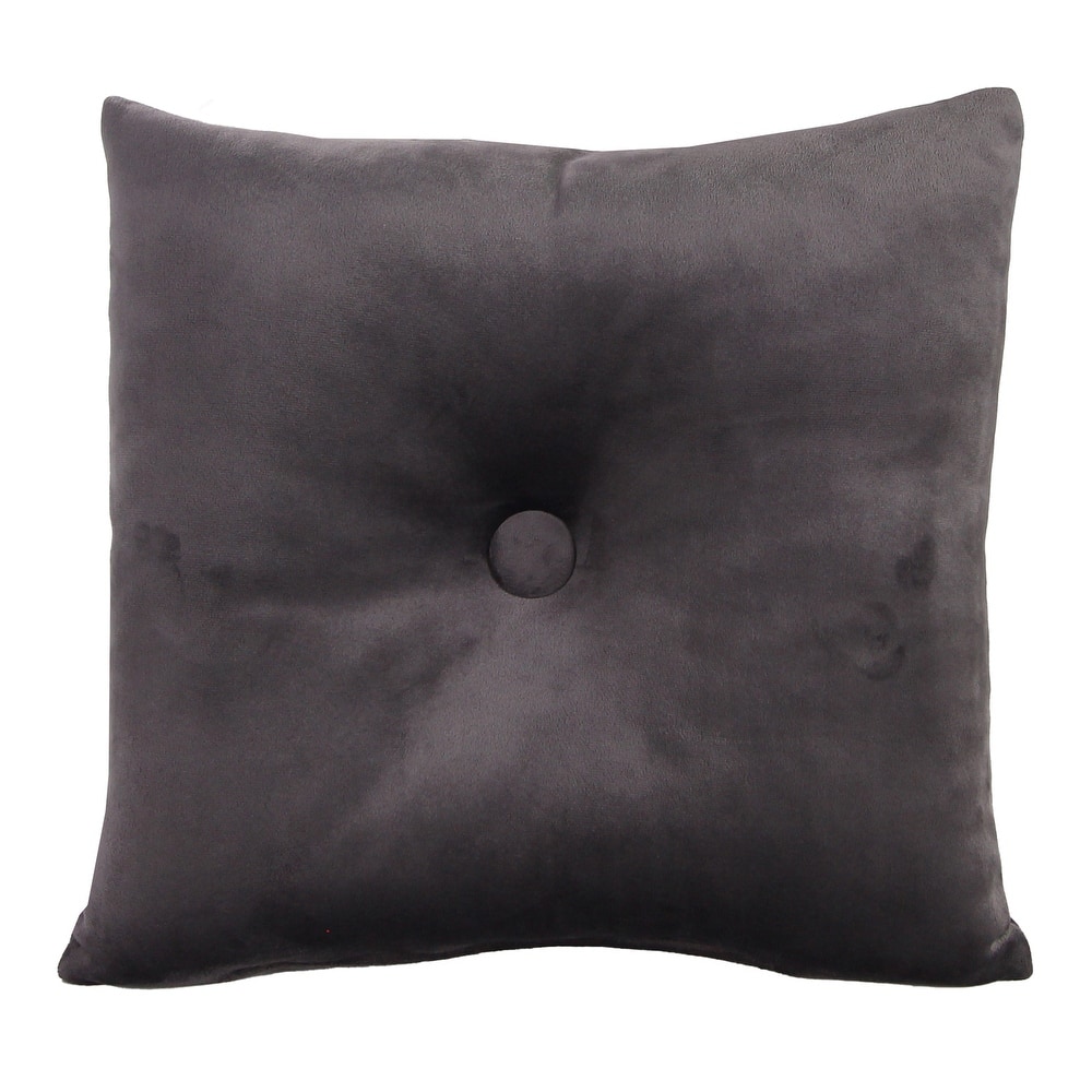 16" x 16" Solid Tufted Indoor Throw Pillow with Fabric Button
