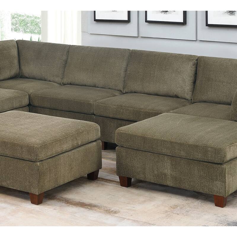 Contemporary Tan Chenille Armless Chair, 30x37x35 inches