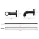 preview thumbnail 14 of 22, UTOPIA ALLEY Wall Mounted 1 inch Industrial Curtain Rods, Blackout, Wrap Around Curtain Rods, Rustic Style, Matte Black
